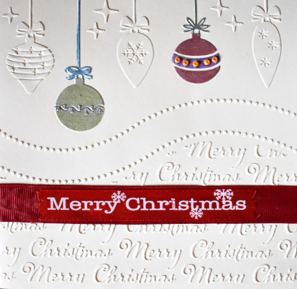 Hanging Baubles Christmas Card