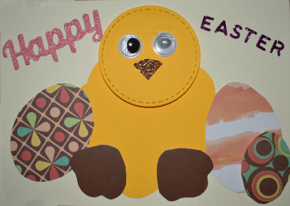 Easter Chick with Eggs Card