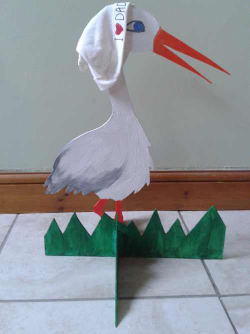 Painted Stork for Baby Gifts