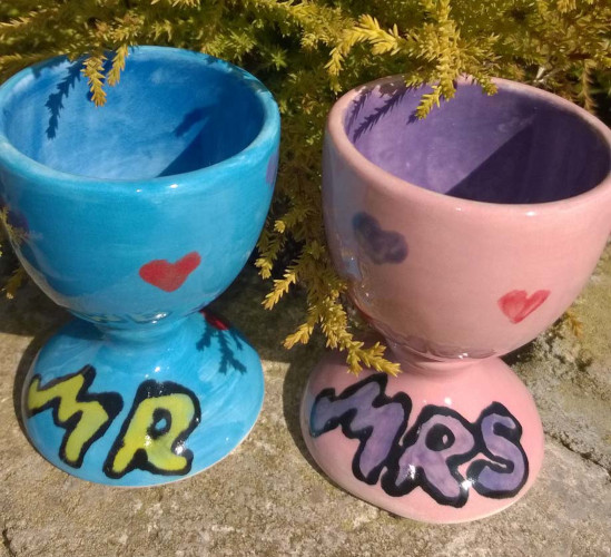 Wedding Mr & Mrs Egg Cups